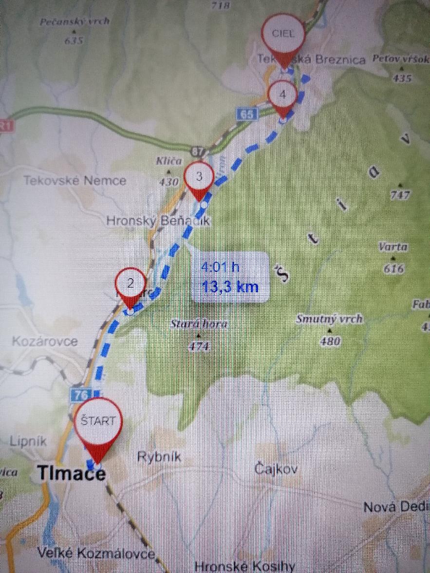 Tlmače - Krivín -Tekovská Breznica dňa 23.4.2022 (sobota)